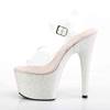 Pleaser - ADORE708HMG Sandale à bride à la cheville, Pole dance chaussures - Chaussures de pole dance - Rose/Transparent Product image